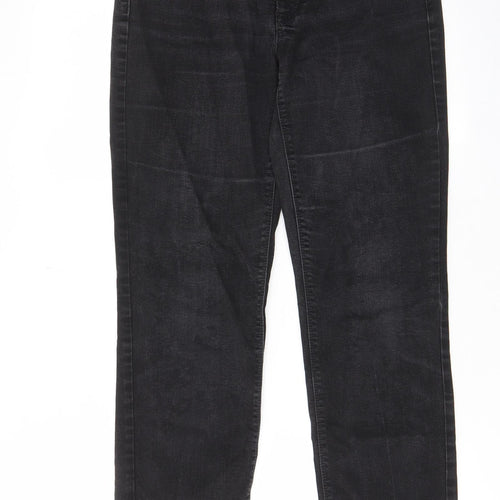 Atelier Gardeur Womens Black Cotton Straight Jeans Size 10 L28 in Regular Zip - Pockets, Belt Loops
