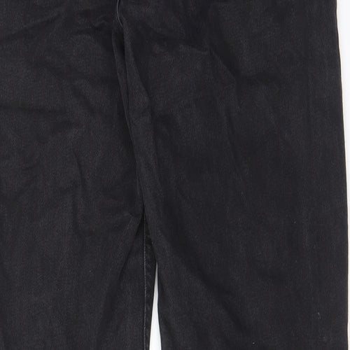 H&M Womens Black Cotton Straight Jeans Size 10 L31 in Regular Button - Pockets, Belt Loops