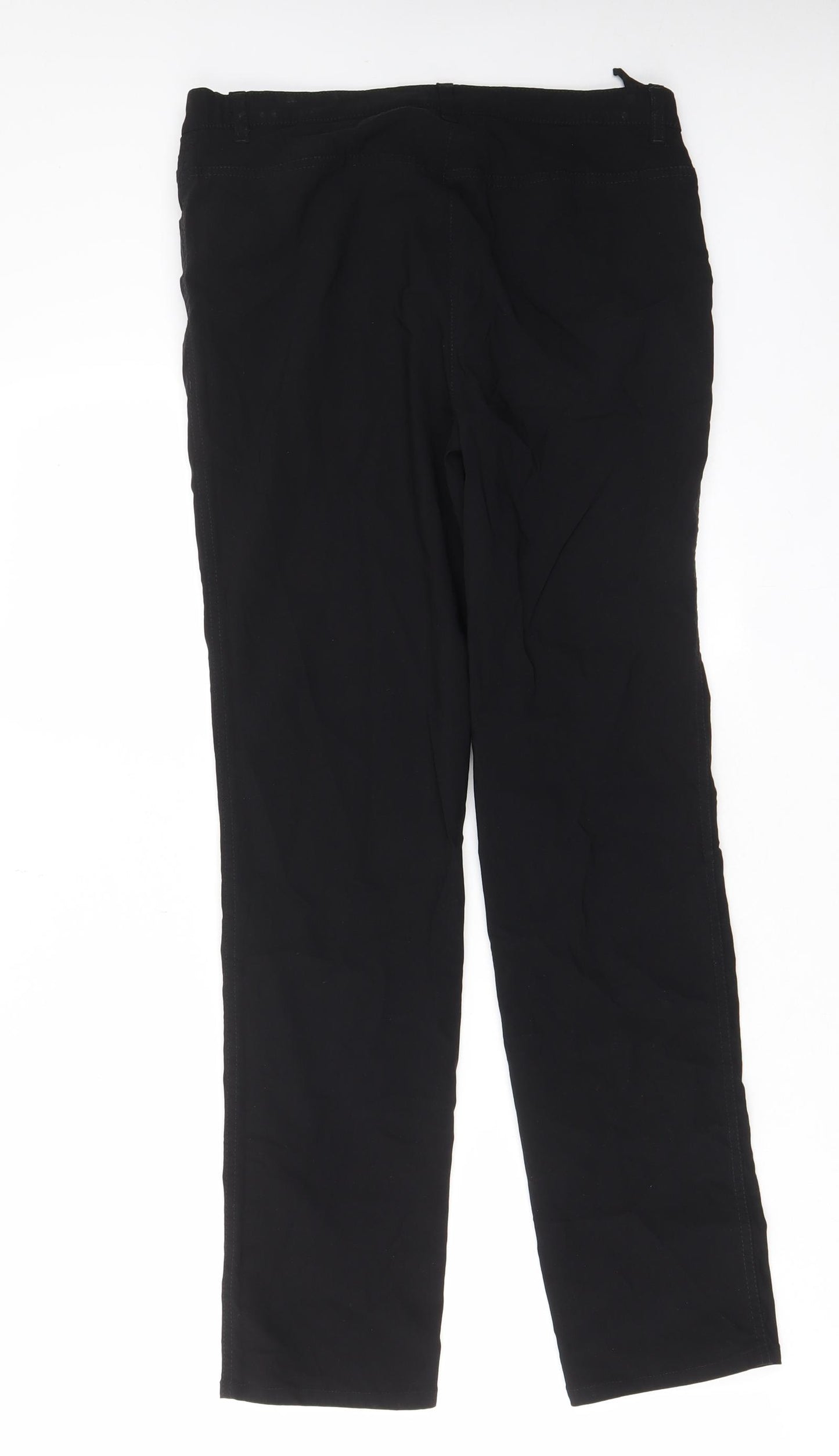 Stehmann Womens Black Viscose Trousers Size 10 L29 in Regular Zip - Zips, Pockets