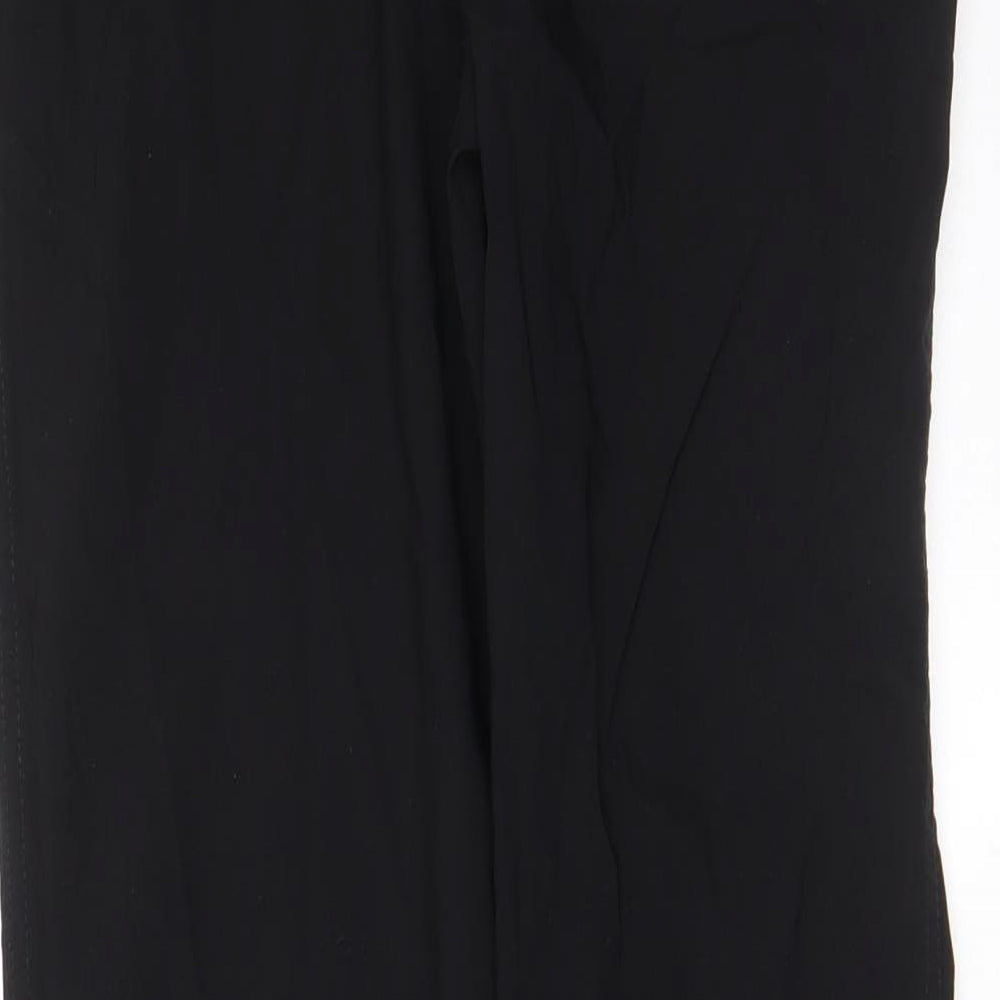 Stehmann Womens Black Viscose Trousers Size 10 L29 in Regular Zip - Zips, Pockets