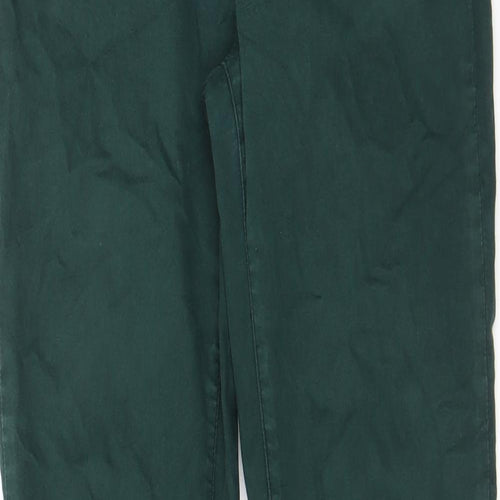 Massimo Dutti Womens Green Cotton Skinny Jeans Size 10 L29 in Regular Zip - Pockets, Belt Loops