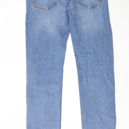 Topman Mens Blue Cotton Skinny Jeans Size 32 in L31 in Regular Button - Pockets, Belt Loops
