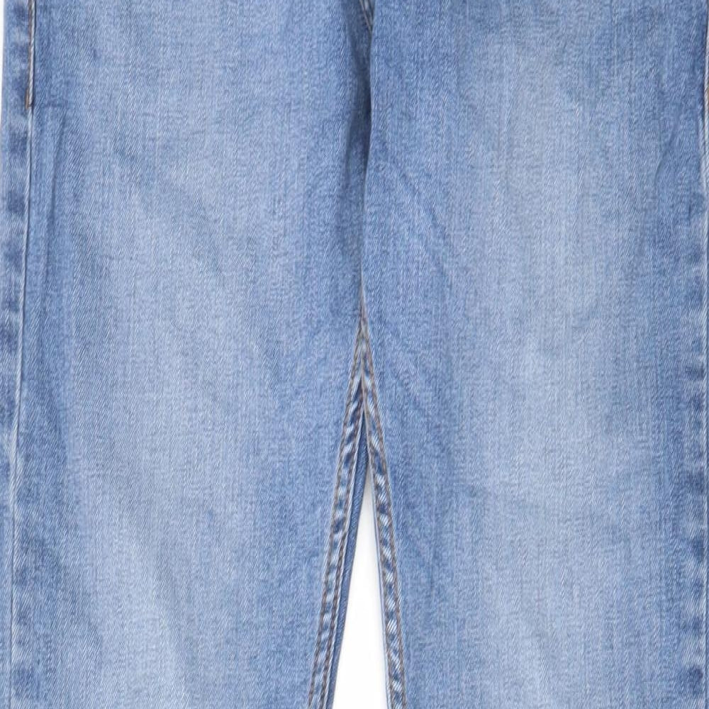Topman Mens Blue Cotton Skinny Jeans Size 32 in L31 in Regular Button - Pockets, Belt Loops