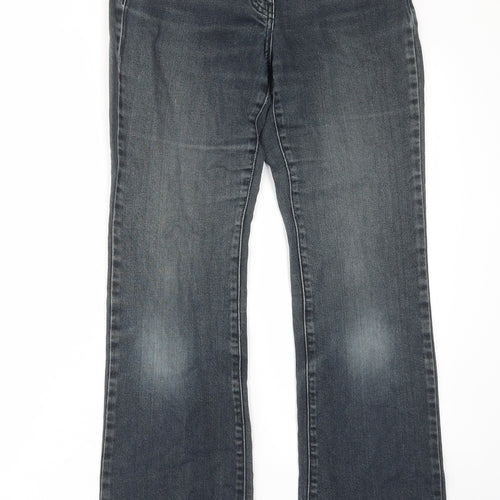 RJR.John Rocha Womens Blue Cotton Bootcut Jeans Size 10 L30 in Regular Zip - Pockets, Belt Loops