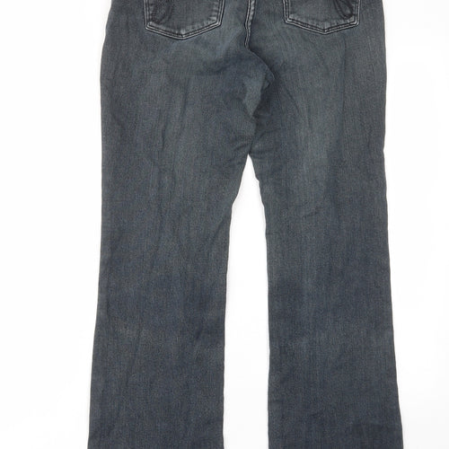 RJR.John Rocha Womens Blue Cotton Bootcut Jeans Size 10 L30 in Regular Zip - Pockets, Belt Loops