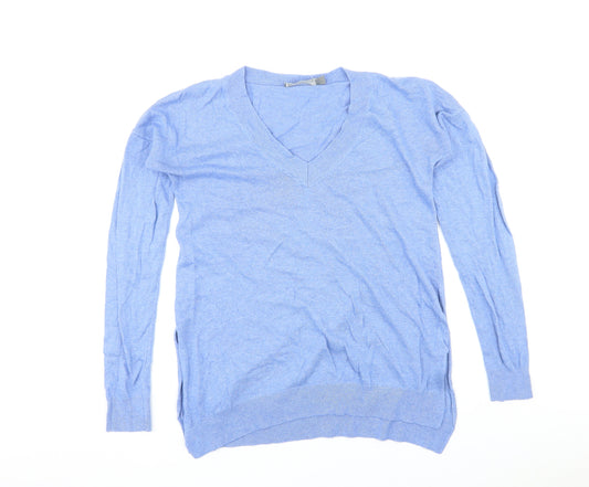 ASOS Womens Blue V-Neck Viscose Pullover Jumper Size 8