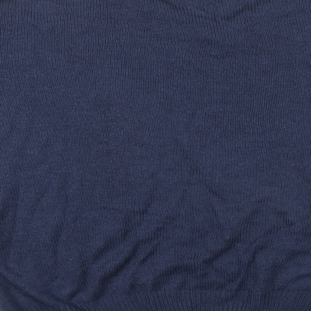 Damart Mens Blue V-Neck Acrylic Pullover Jumper Size L Long Sleeve