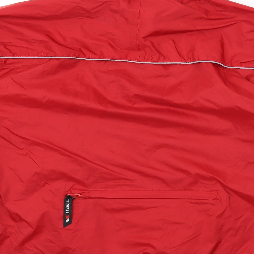 Trespass Mens Red Windbreaker Jacket Size S Zip - Hood Included