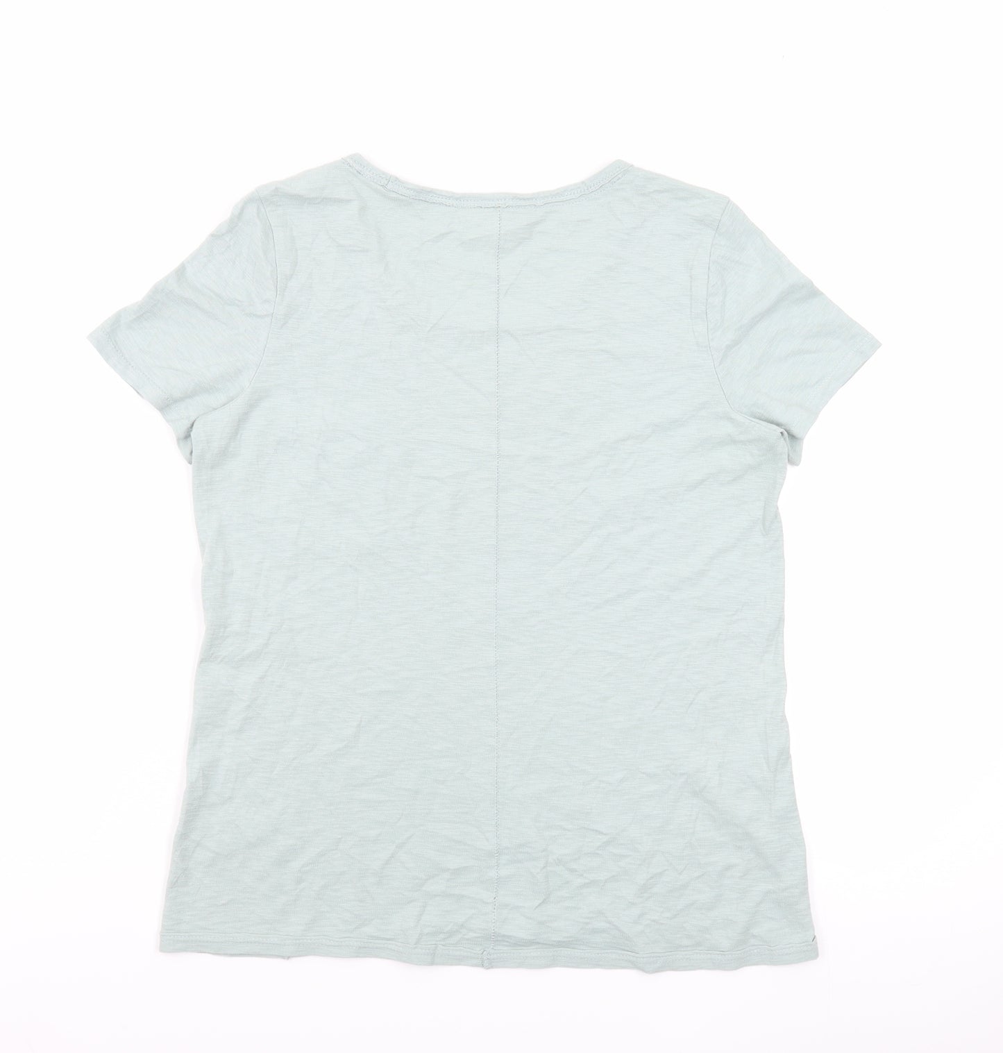 NEXT Womens Green 100% Cotton Basic T-Shirt Size 12 Boat Neck