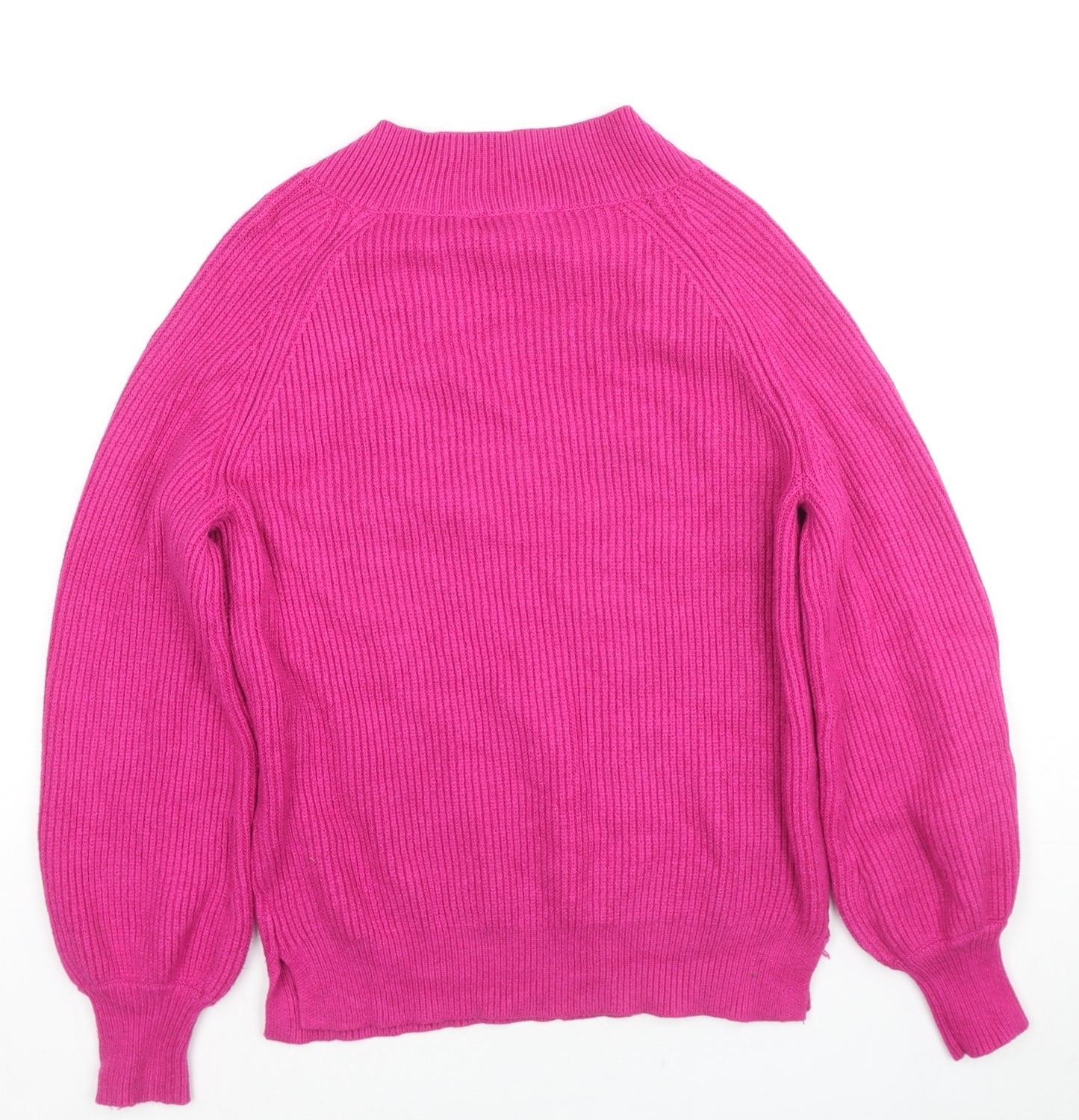 NEXT Womens Pink V-Neck Viscose Pullover Jumper Size S
