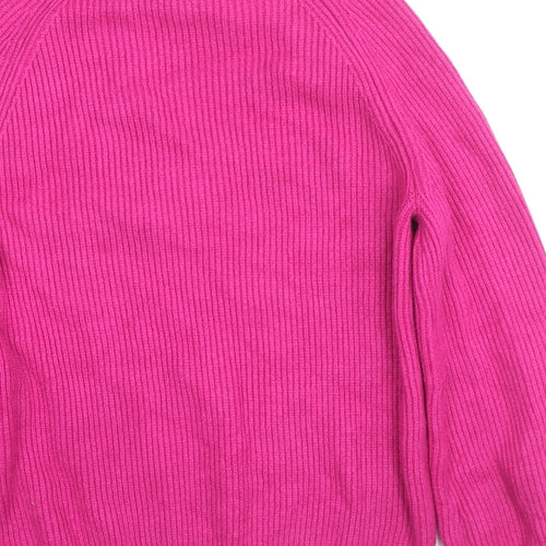 NEXT Womens Pink V-Neck Viscose Pullover Jumper Size S