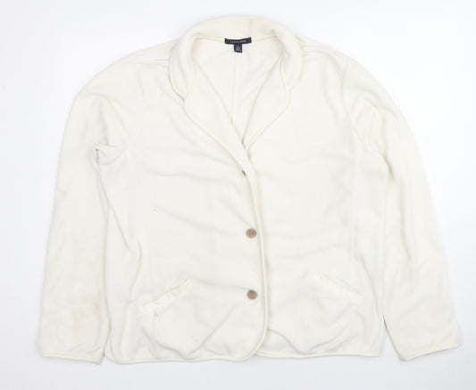Lands' End Womens White Jacket Coat Size 14 Button - Size 14-16