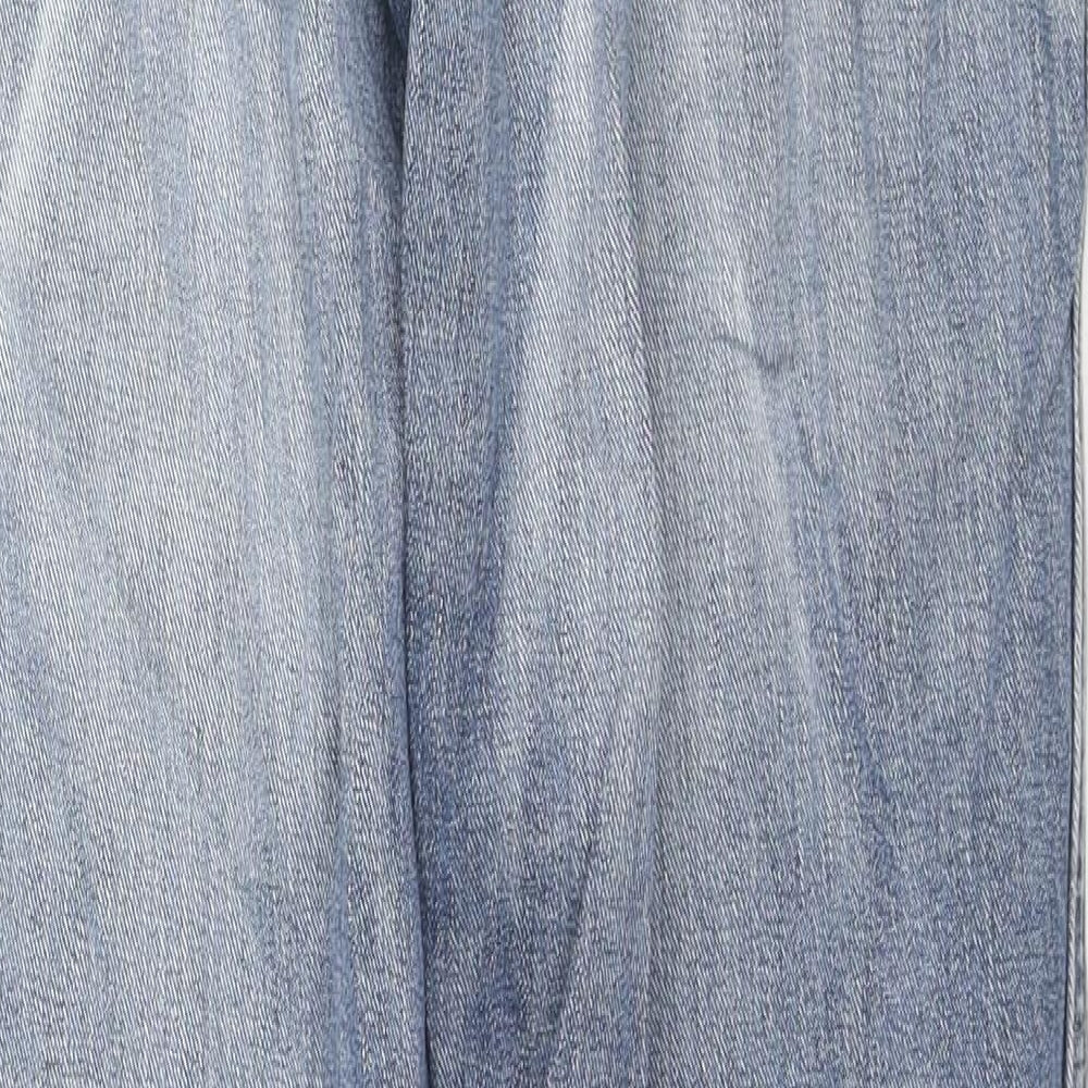Wrangler Mens Blue Cotton Straight Jeans Size 32 in L30 in Regular Zip