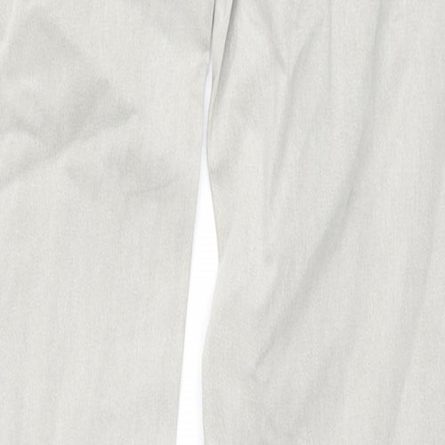 Zara Mens Grey Cotton Straight Jeans Size 32 in L32 in Regular Zip