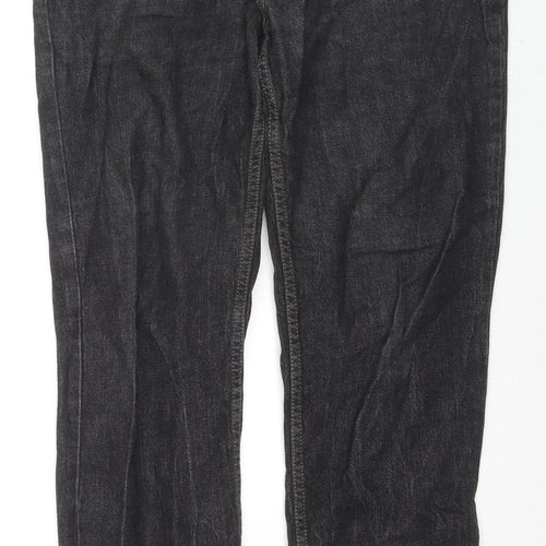 TU Mens Black Cotton Straight Jeans Size 32 in L32 in Regular Zip