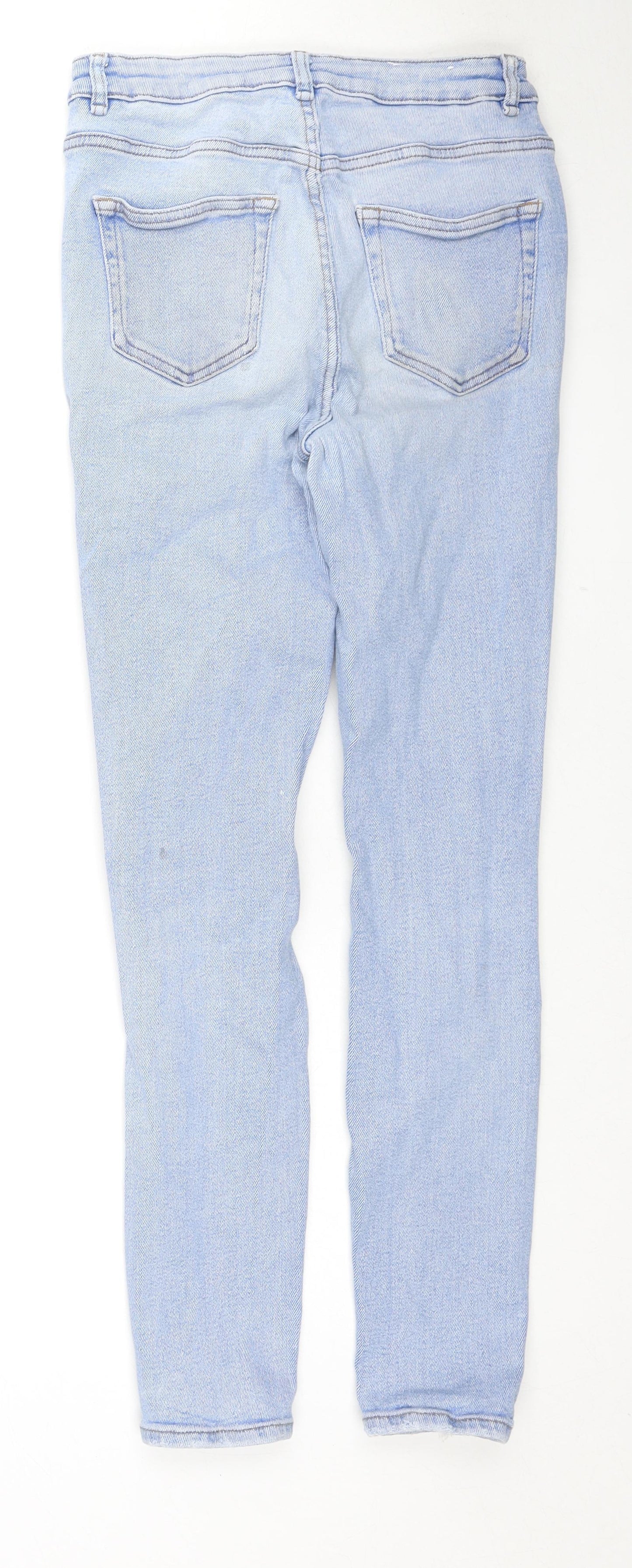 New Look Womens Blue Cotton Skinny Jeans Size 10 L28 in Regular Zip