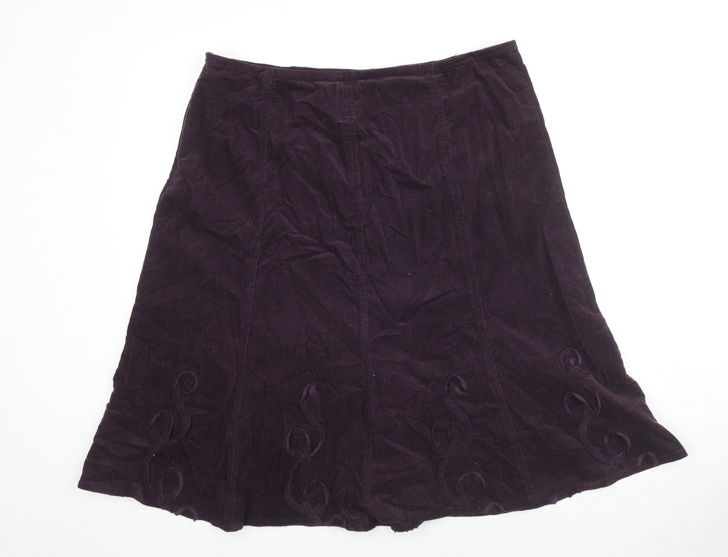 Platform Womens Purple Cotton A-Line Skirt Size 18 Zip