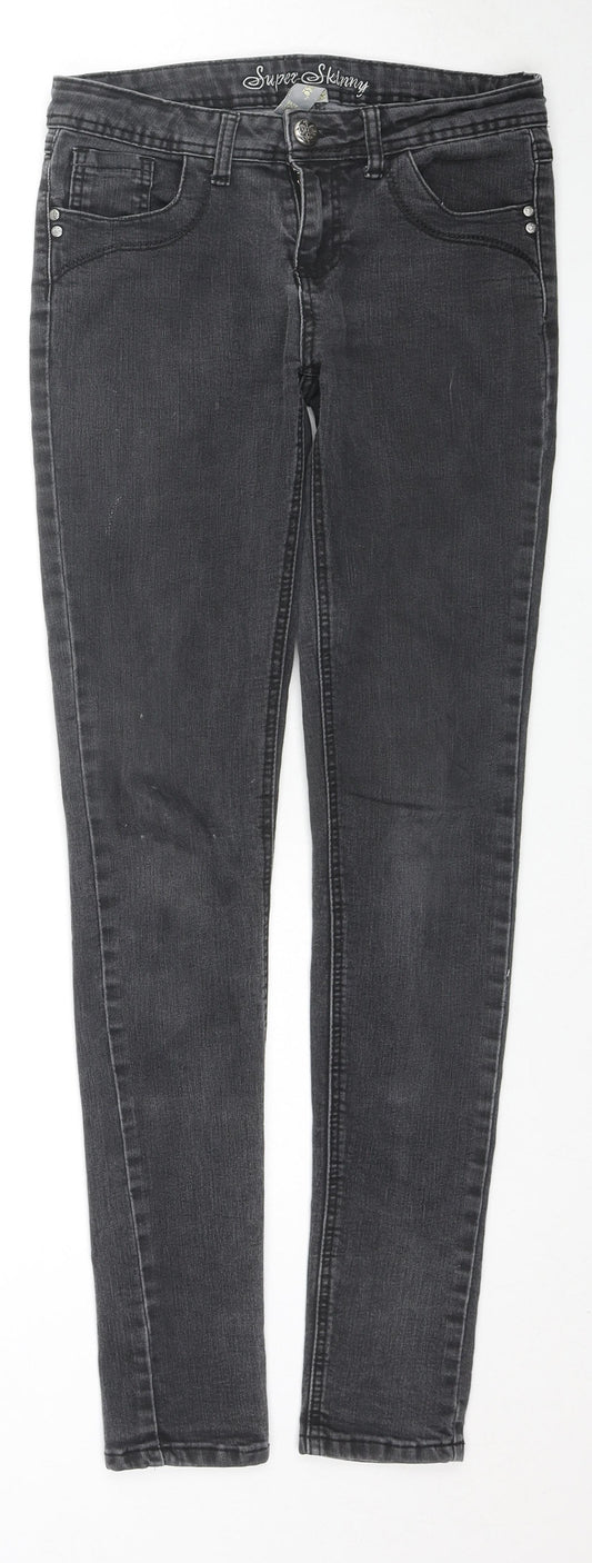 Denim & Co. Womens Black Cotton Skinny Jeans Size 10 L30 in Regular Zip
