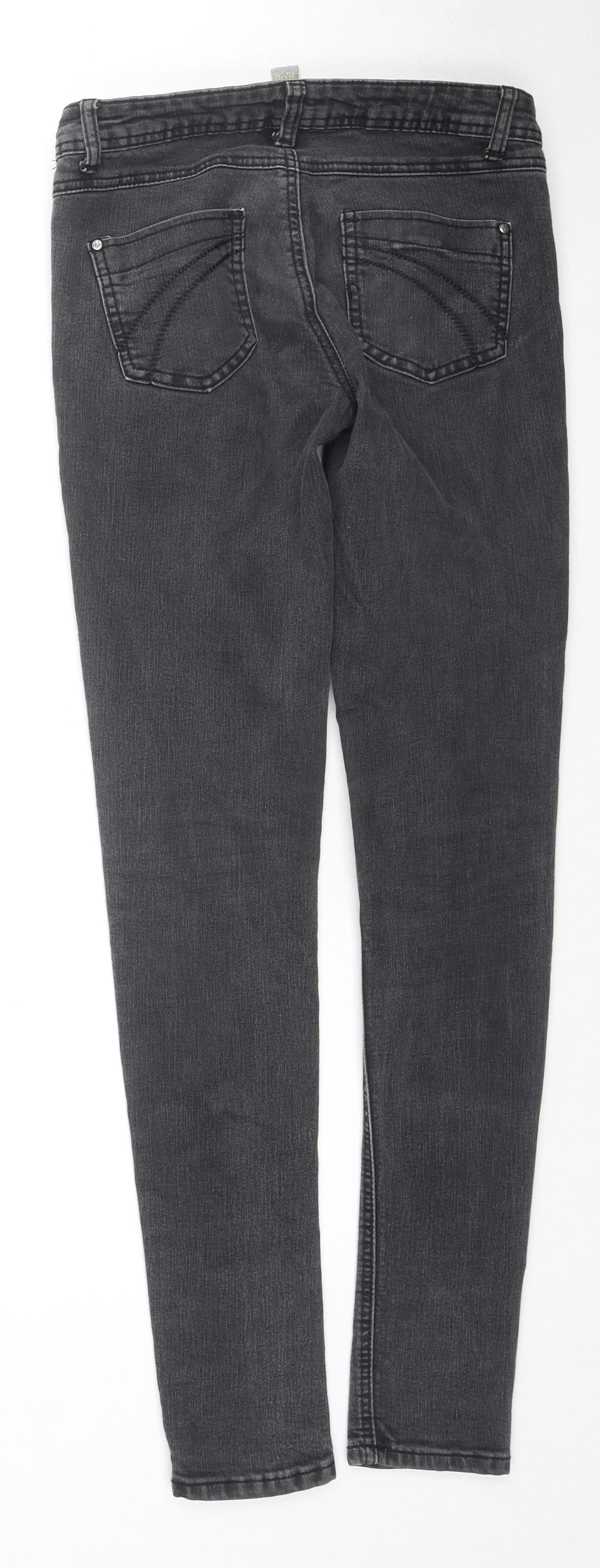 Denim & Co. Womens Black Cotton Skinny Jeans Size 10 L30 in Regular Zip