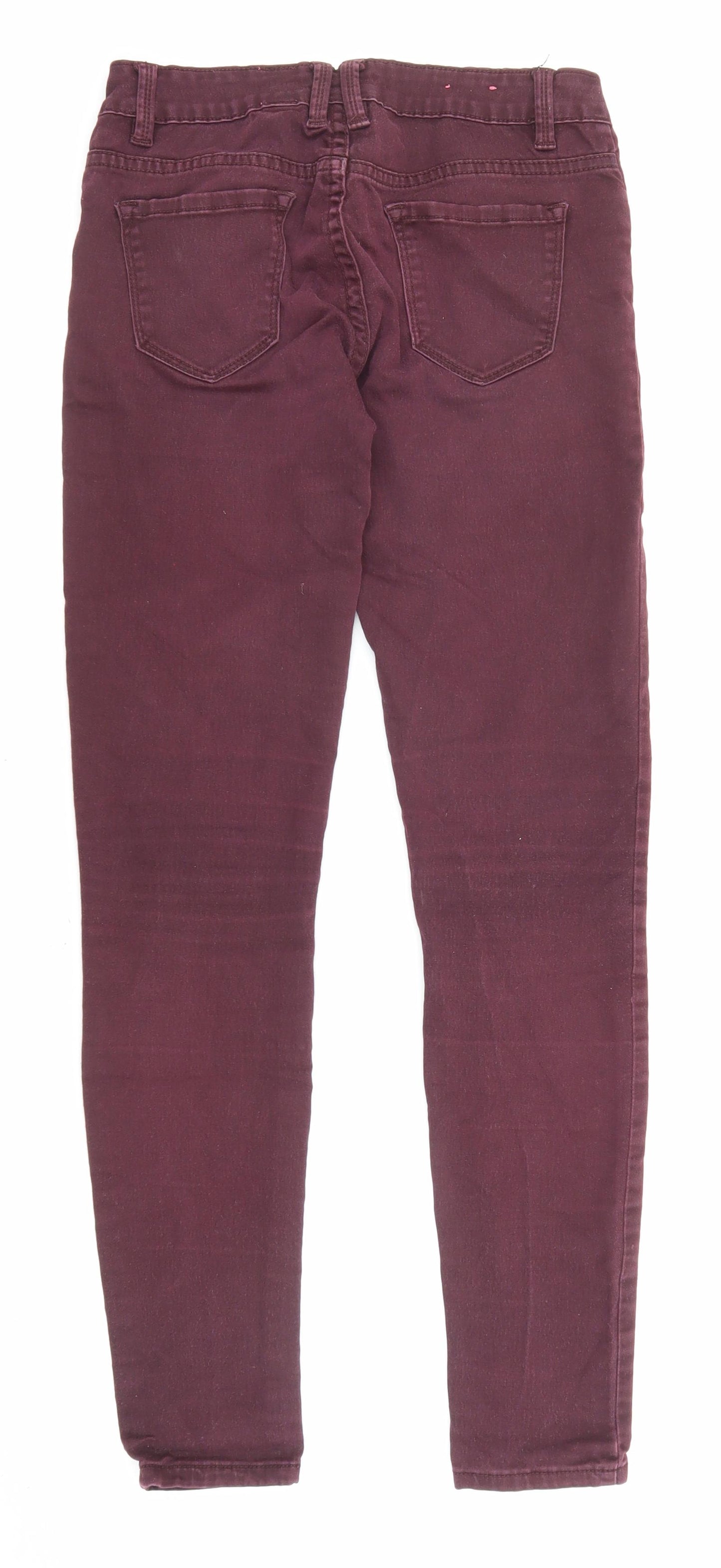 New Look Womens Purple Cotton Skinny Jeans Size 10 L27 in Regular Zip - Pockets