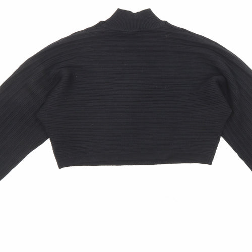 New Look Womens Black High Neck Viscose Pullover Jumper Size S - Cropped