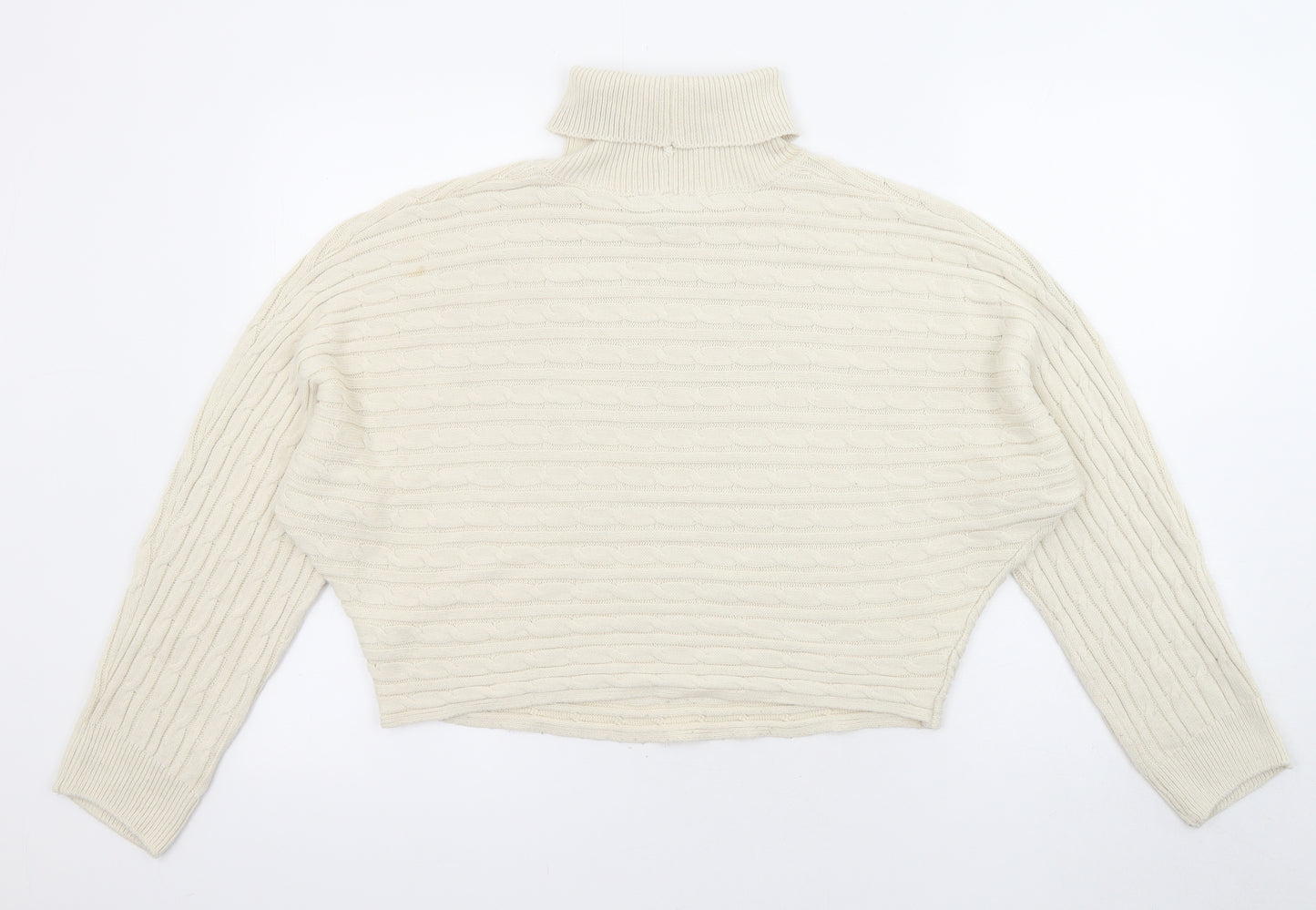 New Look Womens Beige Roll Neck Acrylic Pullover Jumper Size S