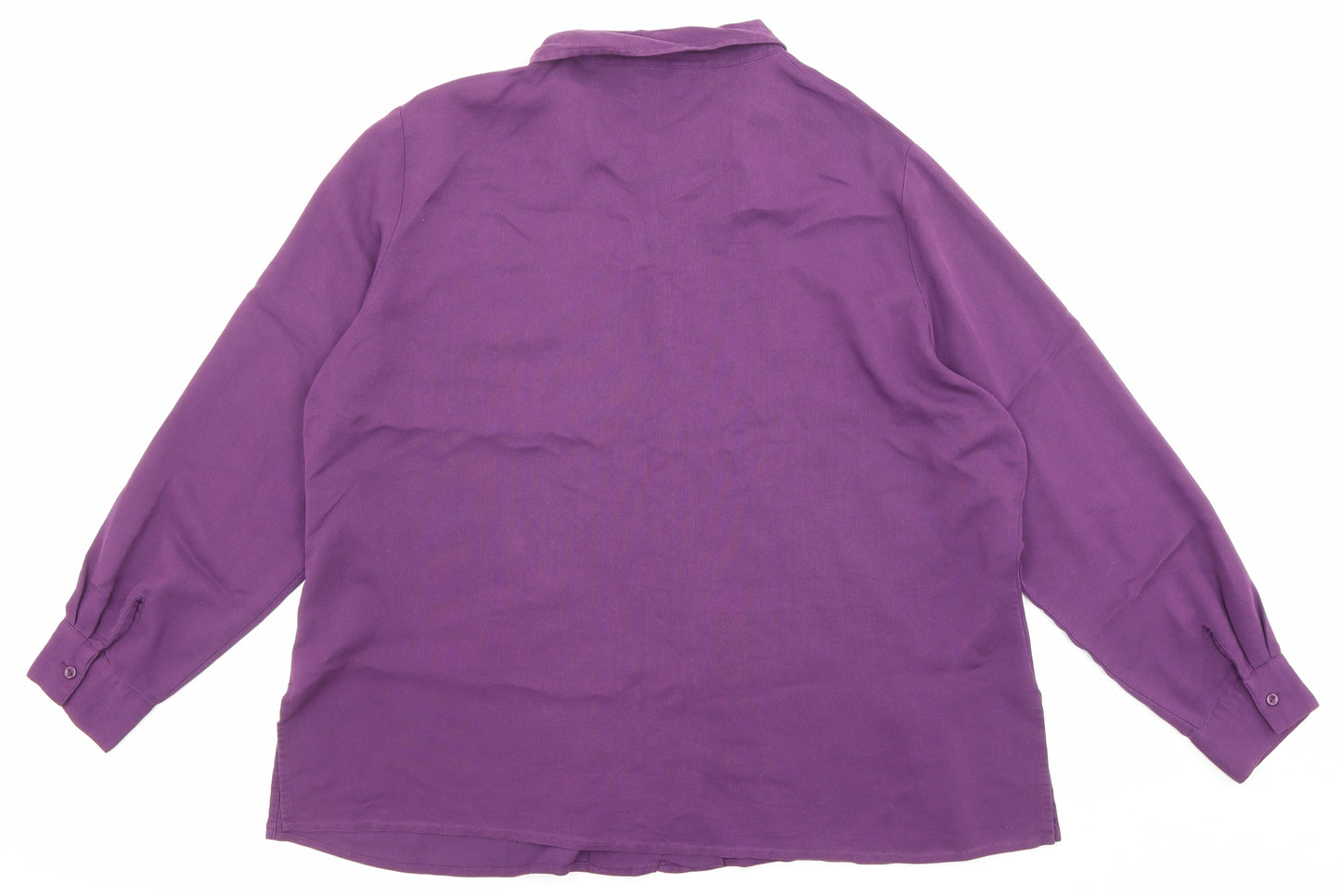 Debenhams Womens Purple Viscose Basic Button-Up Size 20 Collared