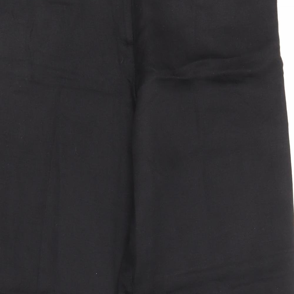 Coast Womens Black Polyester Trousers Size 14 L30 in Regular Zip - Pockets