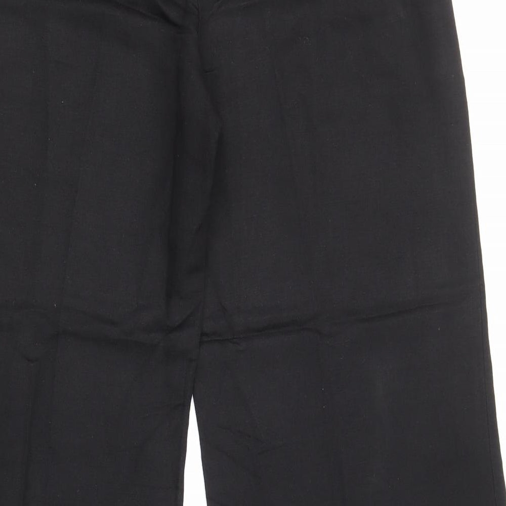 Coast Womens Black Polyester Trousers Size 14 L30 in Regular Zip - Pockets