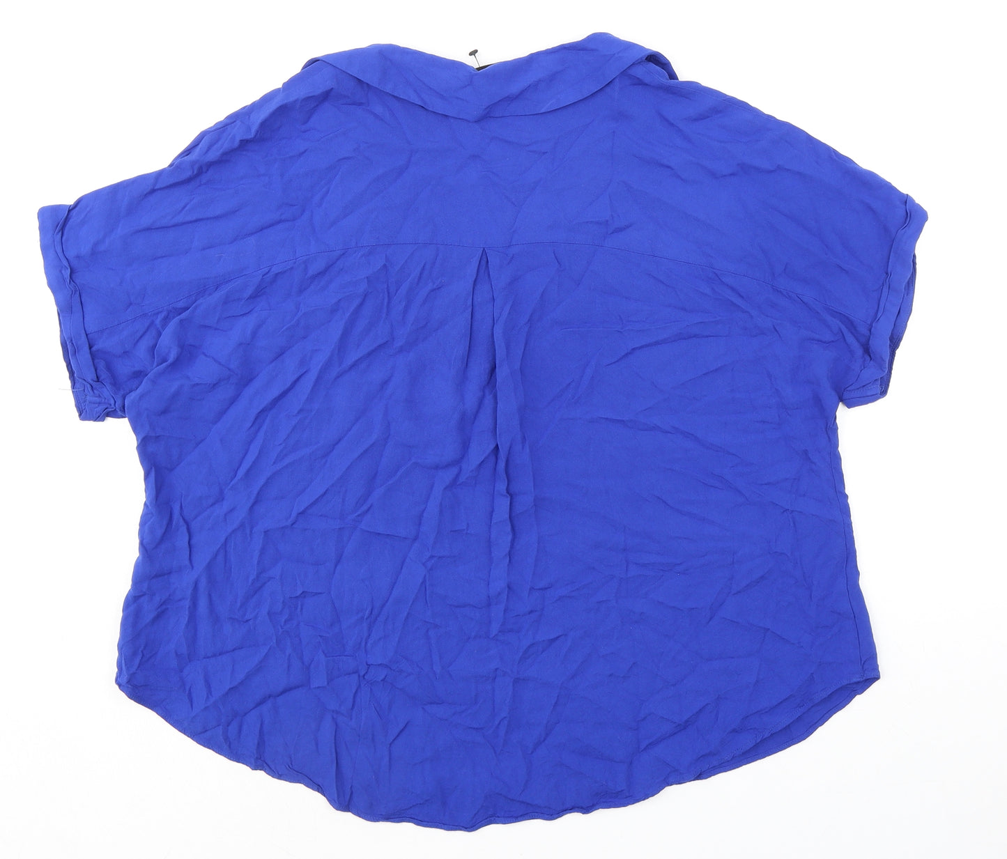 Very Womens Blue Viscose Basic Blouse Size 18 V-Neck - Pocket