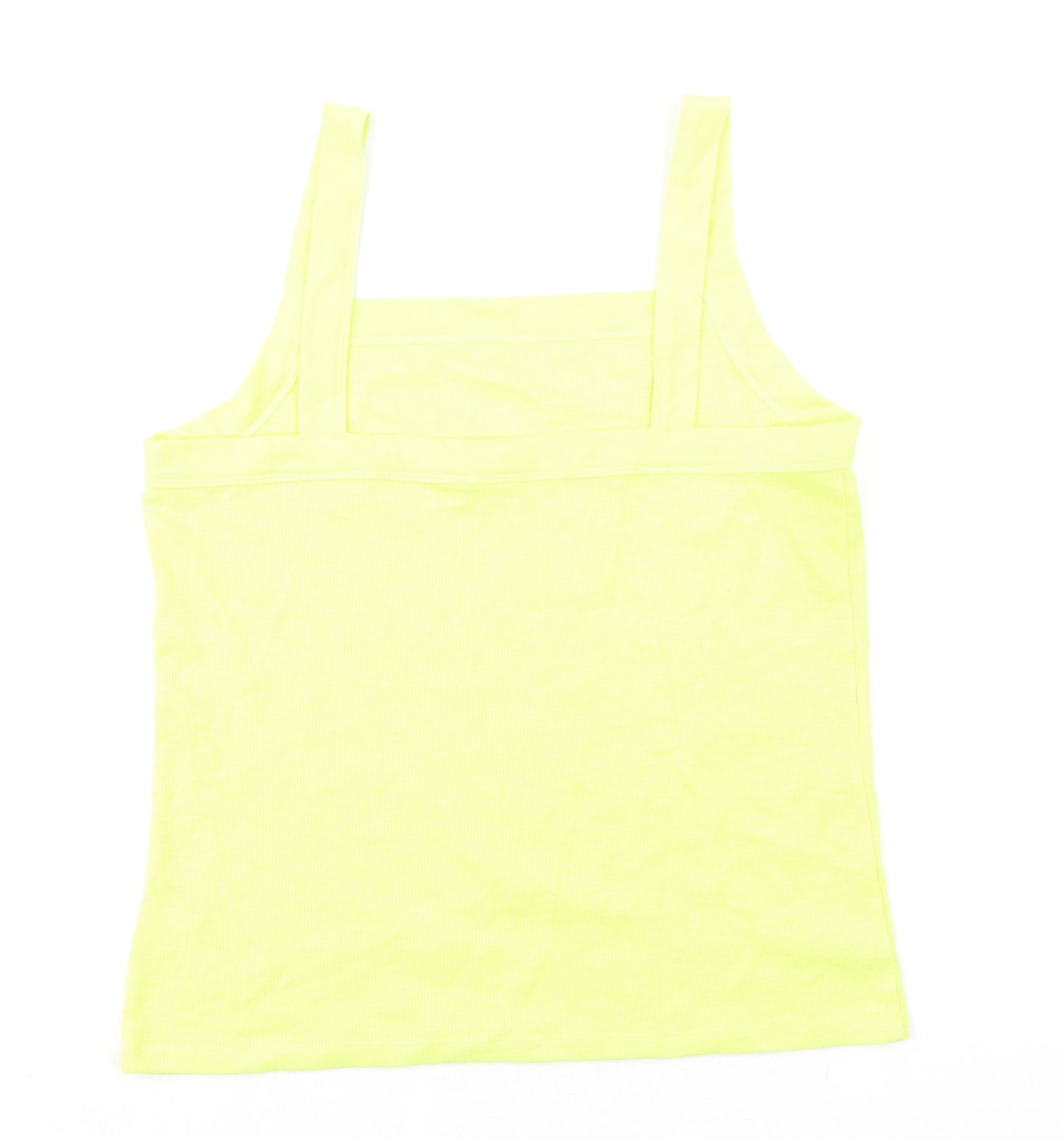 Gap Womens Yellow Cotton Basic Tank Size L Square Neck - Ribbed