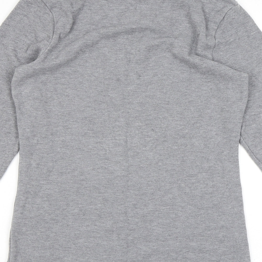 Marks and Spencer Womens Grey Viscose Basic T-Shirt Size 12 Mock Neck