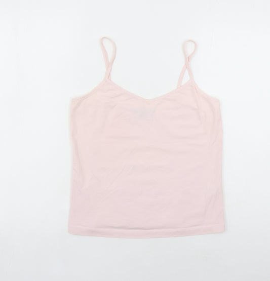 Great Plains Womens Pink Cotton Camisole Tank Size L V-Neck