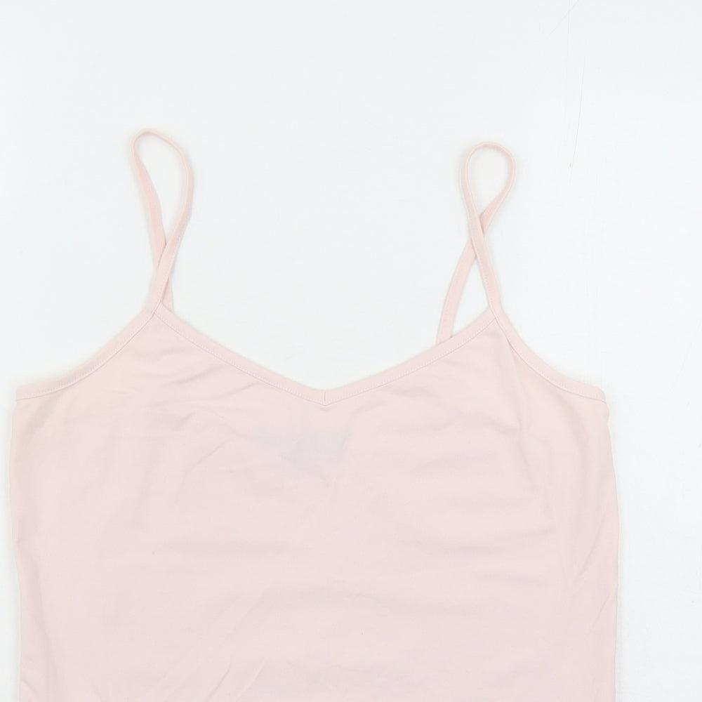 Great Plains Womens Pink Cotton Camisole Tank Size L V-Neck