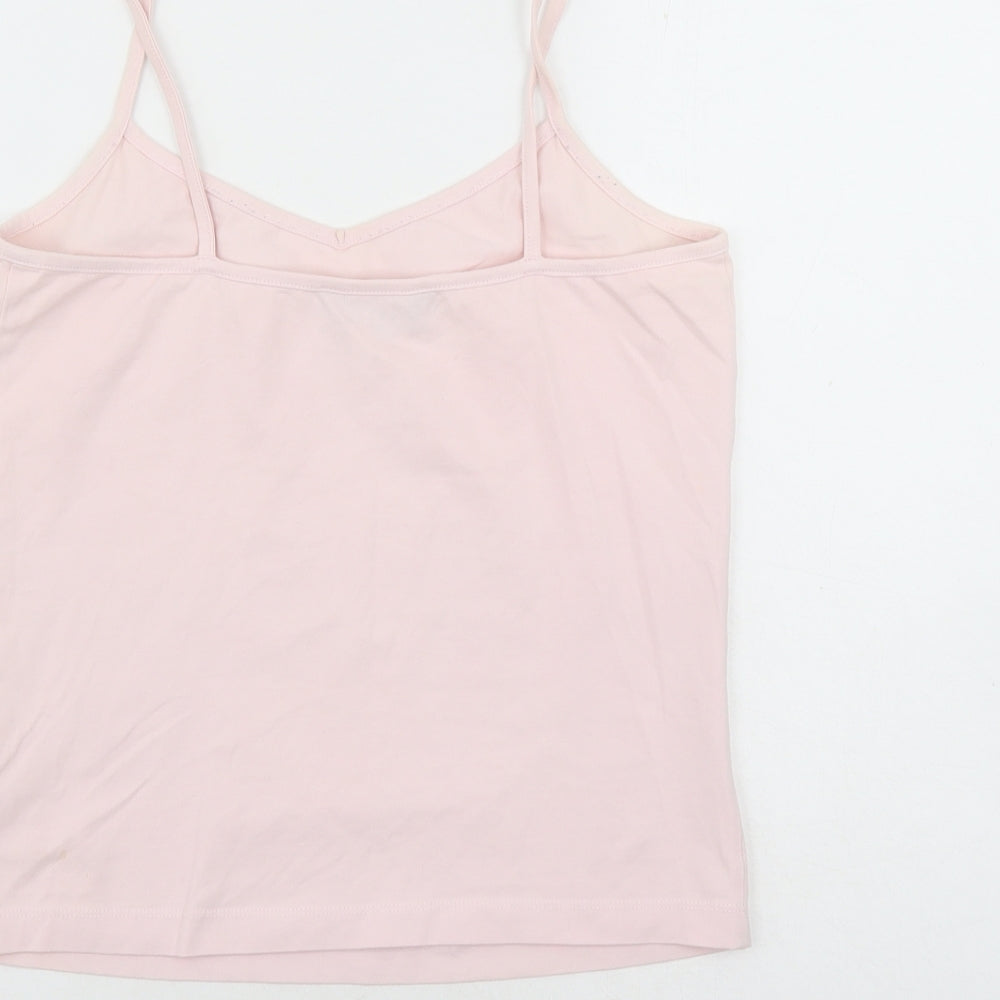 Great Plains Womens Pink Cotton Camisole Tank Size L V-Neck