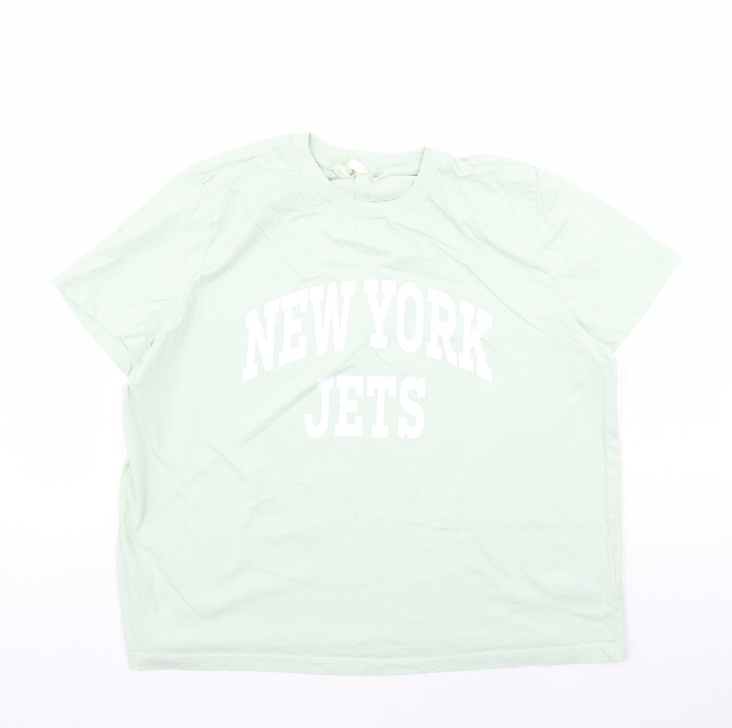 NFL Womens Green Cotton Basic T-Shirt Size XL Round Neck - New York Jets