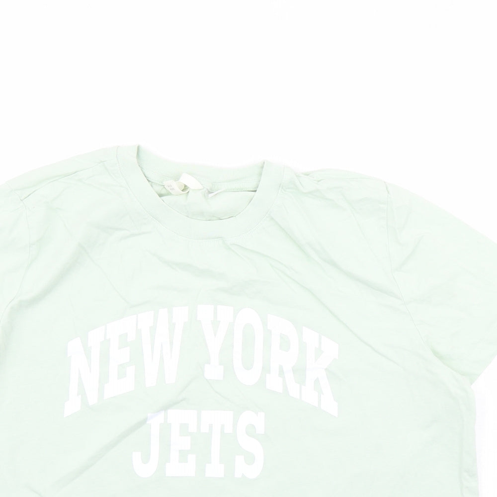 NFL Womens Green Cotton Basic T-Shirt Size XL Round Neck - New York Jets