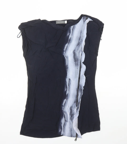Mint Velvet Womens Multicoloured Polyester Basic Blouse Size 10 Boat Neck - Zip Detail