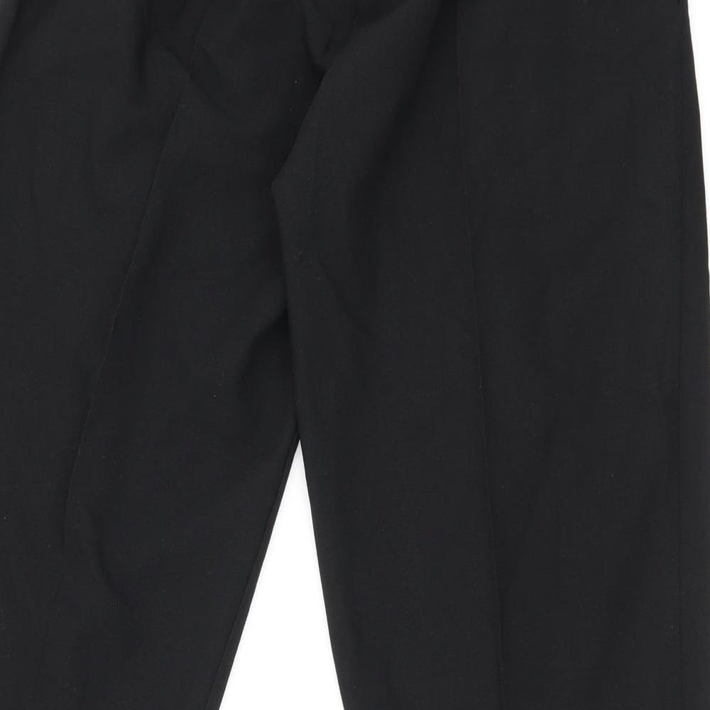 ASOS Womens Black Polyester Cropped Trousers Size 10 L24 in Regular Tie