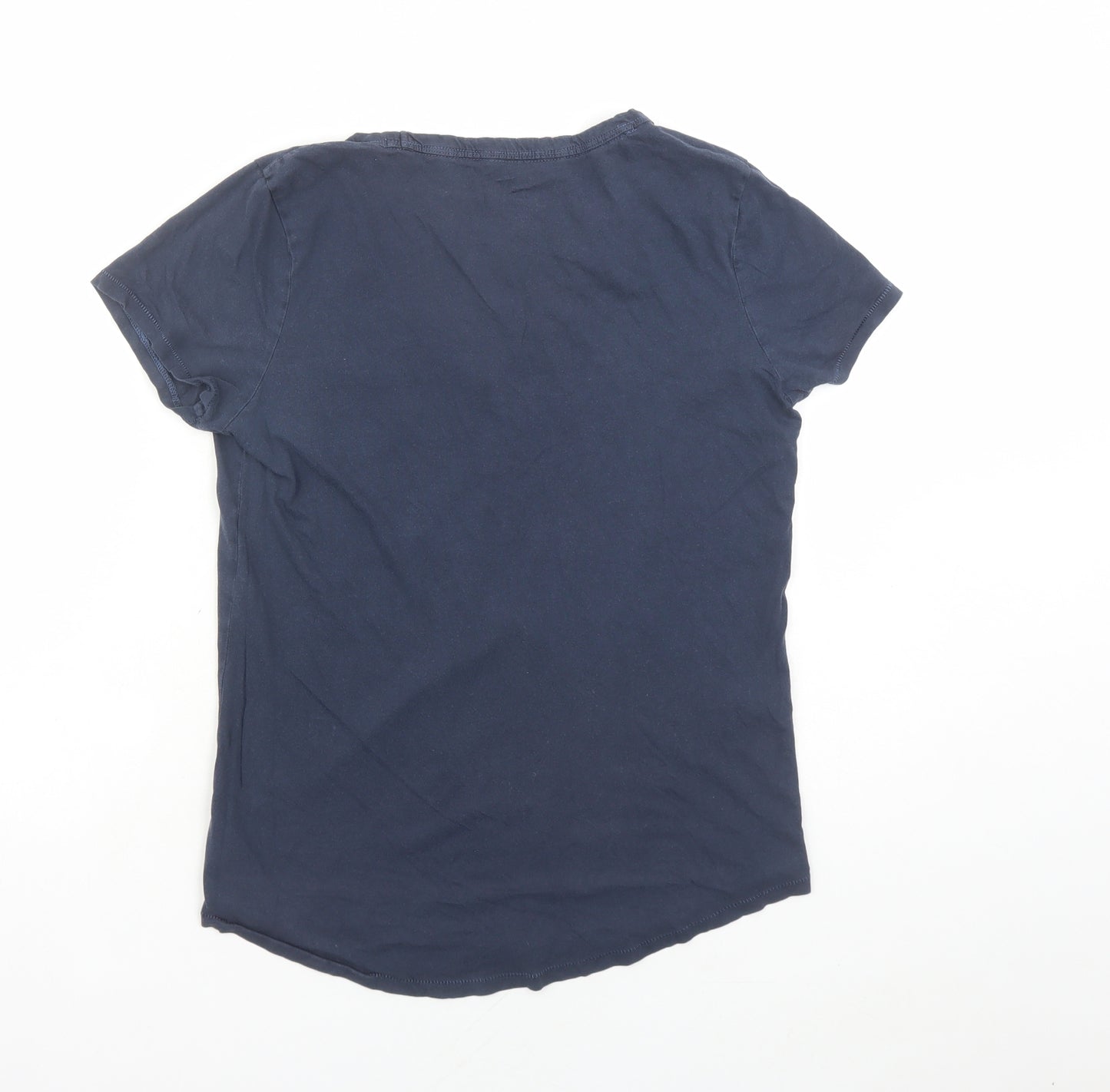 Gap Womens Blue Cotton Basic T-Shirt Size S V-Neck