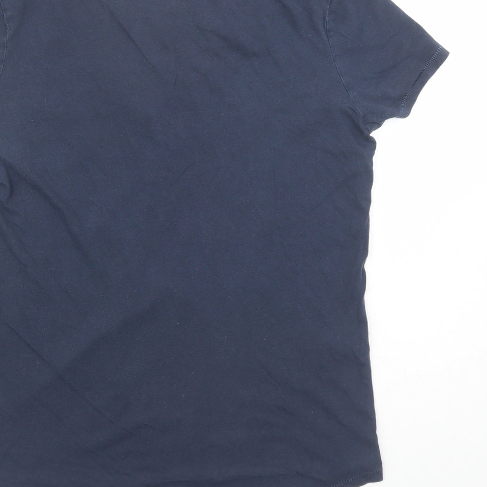 Gap Womens Blue Cotton Basic T-Shirt Size S V-Neck