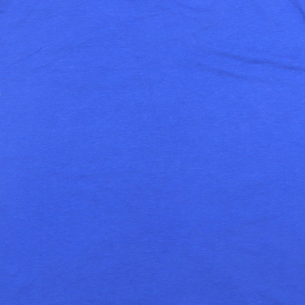 Nike Womens Blue Polyester Basic T-Shirt Size L Round Neck