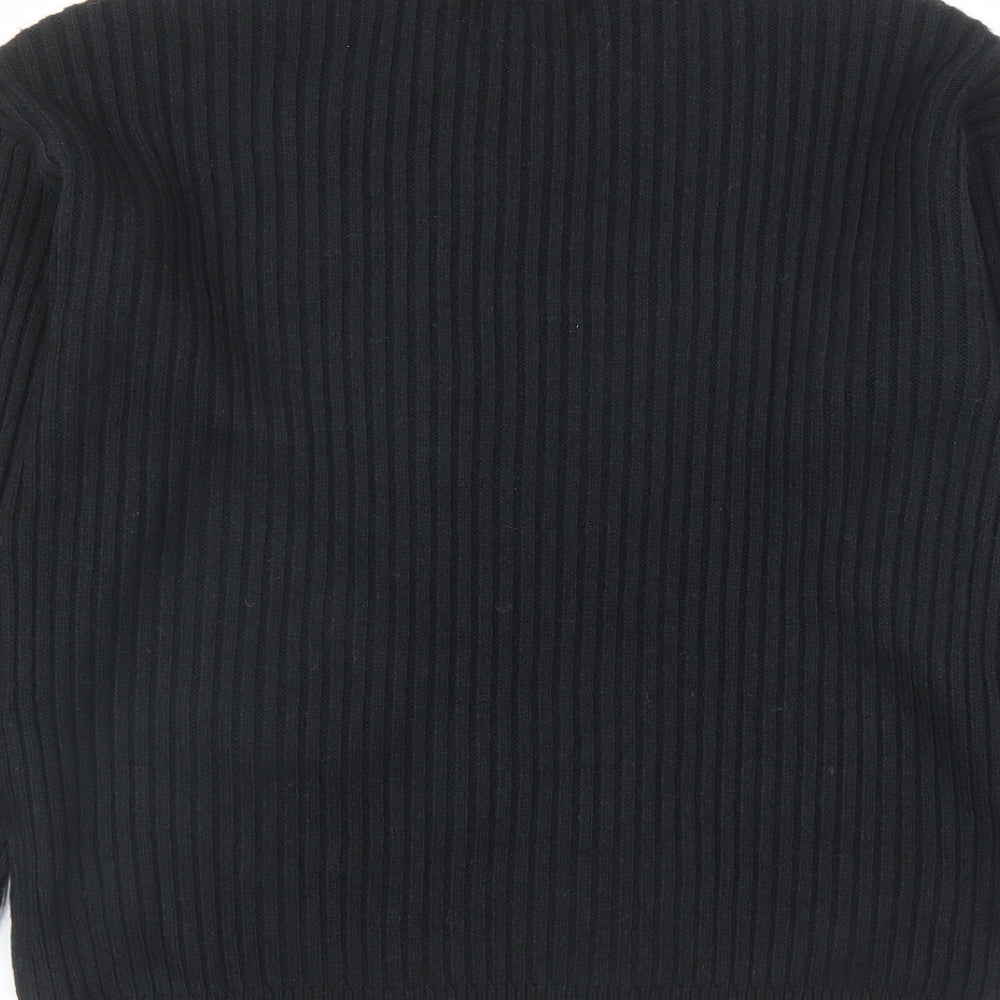 Marks and Spencer Womens Black Round Neck Polyester Pullover Jumper Size S