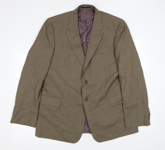 Paul Smith Mens Brown Wool Jacket Blazer Size 44 Regular - Five-Button Jacket Sleeve