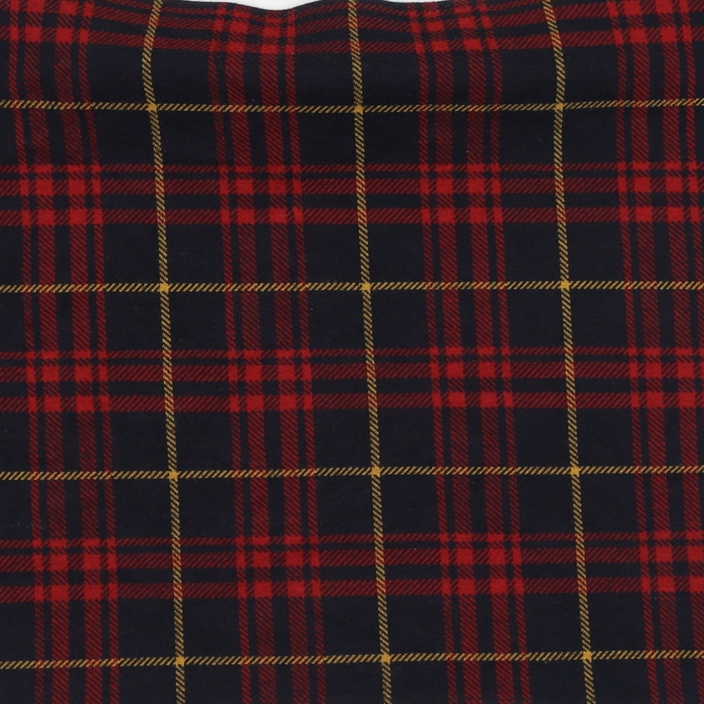 New Look Womens Red Plaid Polyester A-Line Skirt Size 18