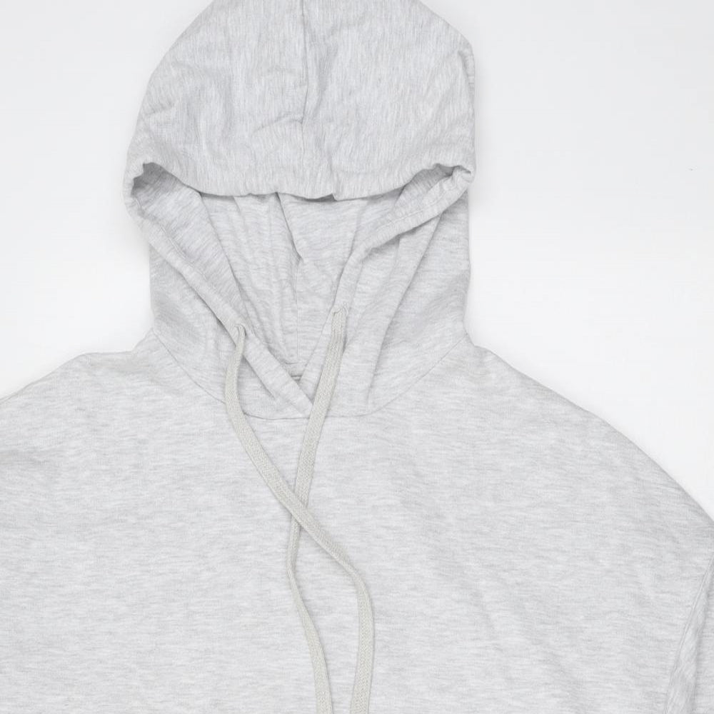 New Look Womens Grey Cotton Pullover Hoodie Size S Pullover