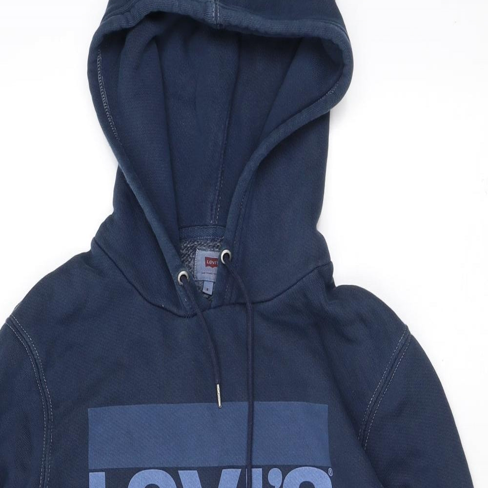 Levi's Mens Blue Cotton Pullover Hoodie Size S - Logo