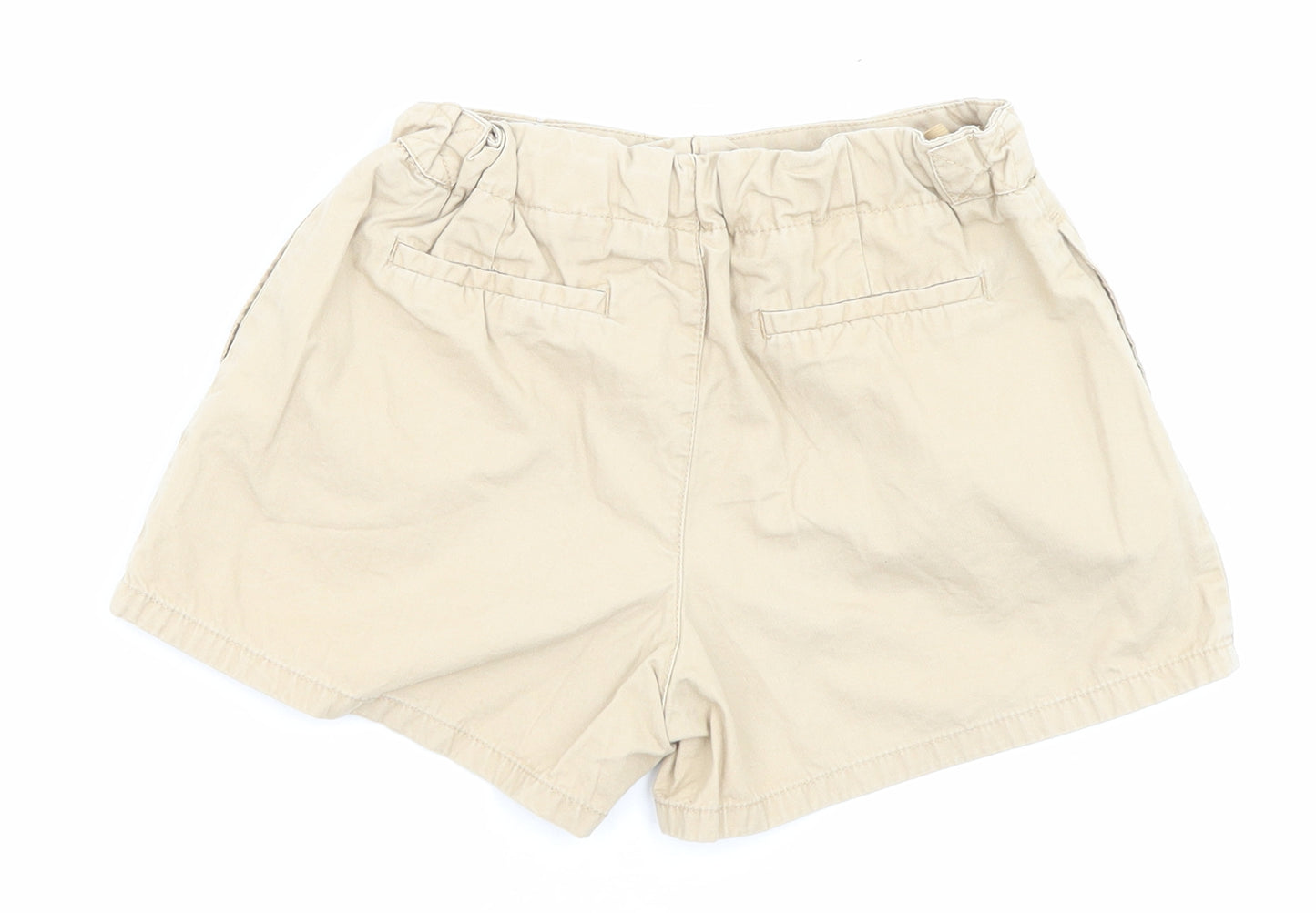 Zara Girls Beige Cotton Chino Shorts Size 10 Years Regular Zip - Pockets