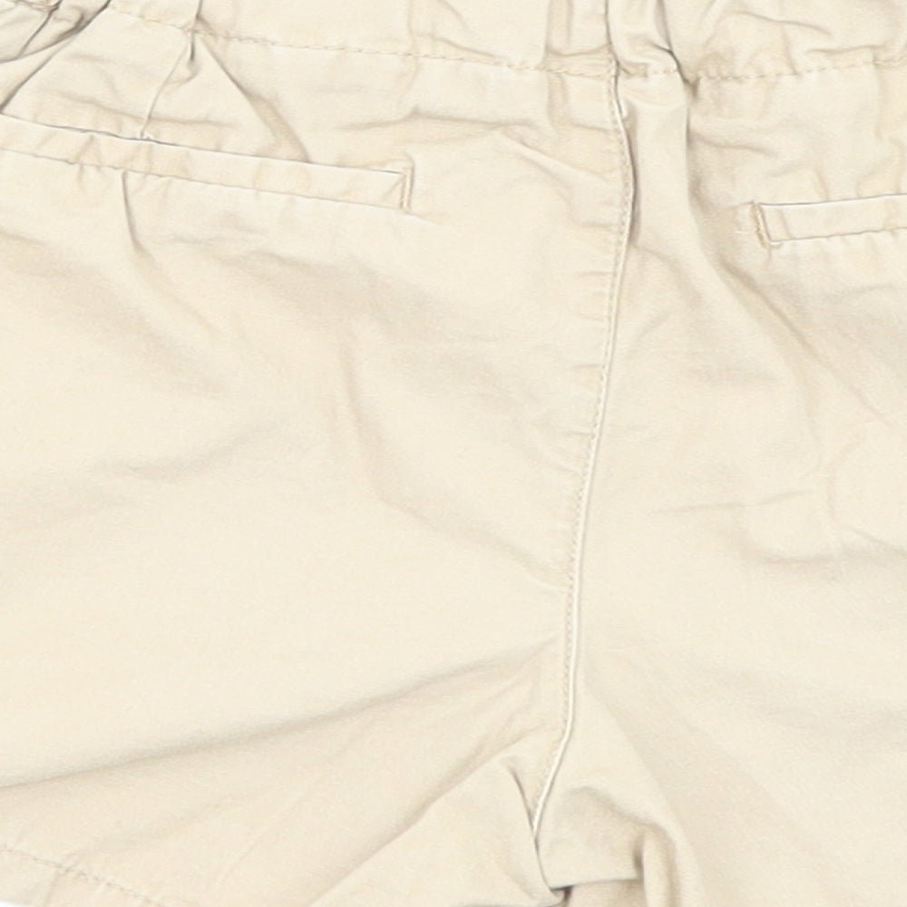 Zara Girls Beige Cotton Chino Shorts Size 10 Years Regular Zip - Pockets