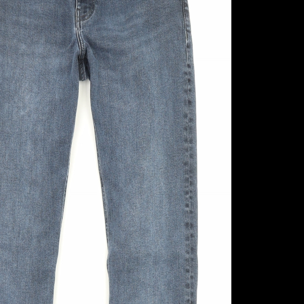 A-Frame Mens Blue Cotton Straight Jeans Size 32 in L29 in Slim Zip - Pockets